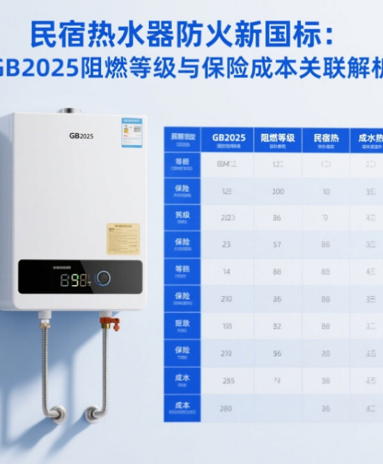 民宿十大熱水器防火新國標:GB2025阻燃等級與保險成本關聯解析